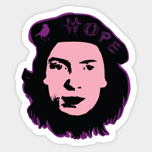 HOPE is the Thing With Feathers Emily Dickinson Che Guevara Pop art design Purple Version Sticker